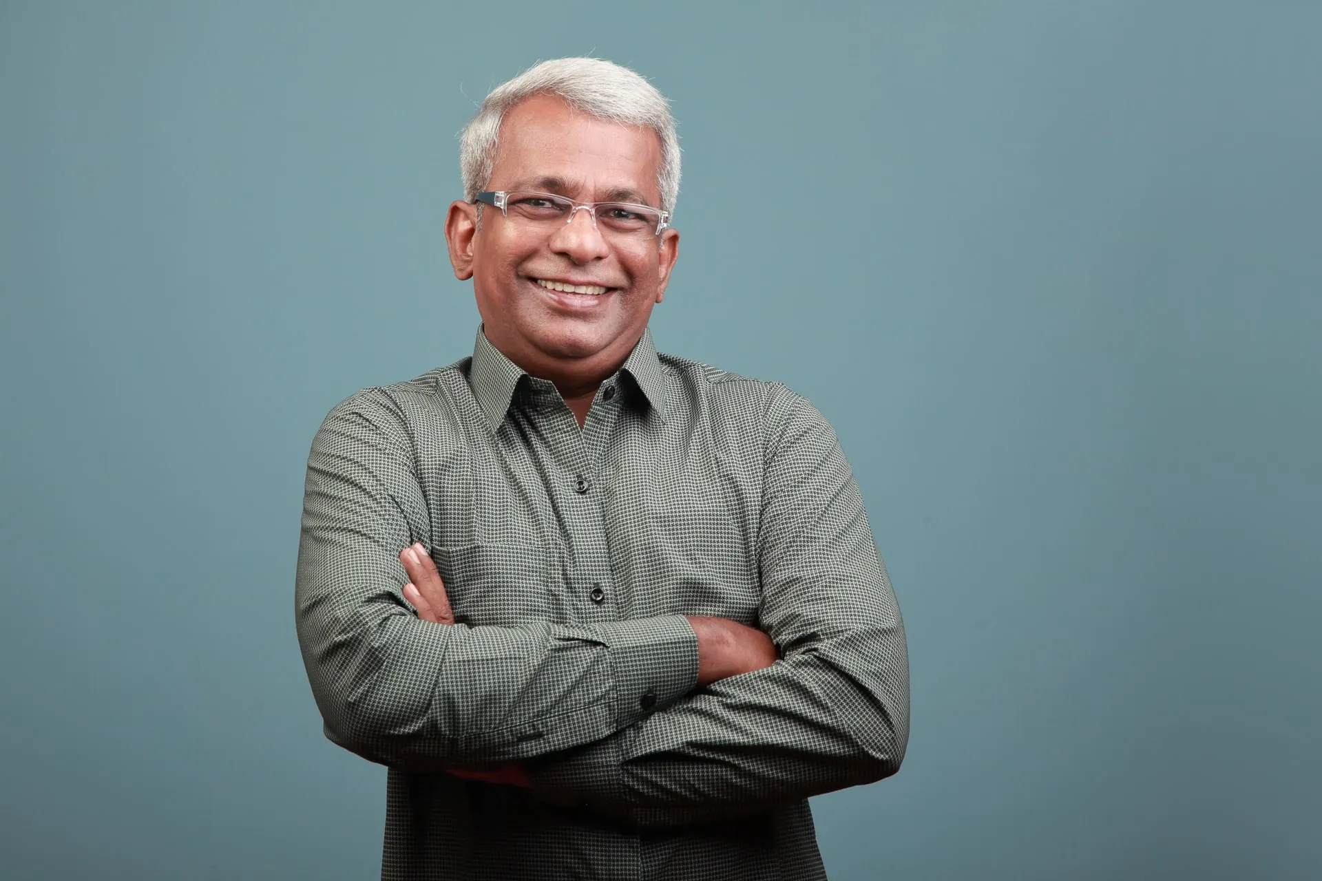 Man Wearing New Glasses Smiling